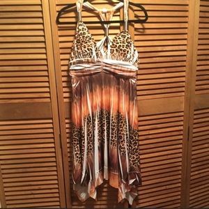 Animal print - Asymmetrical dress. Size M